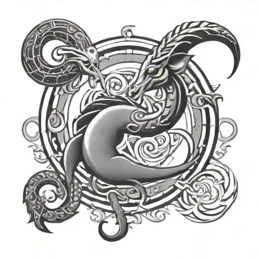 Cancer And Capricorn Zodiac Sign Tribal
