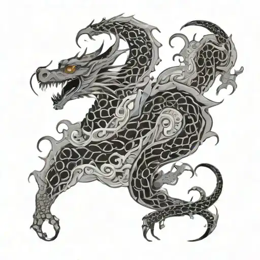 Dragon And Japanese Patterns Inspired