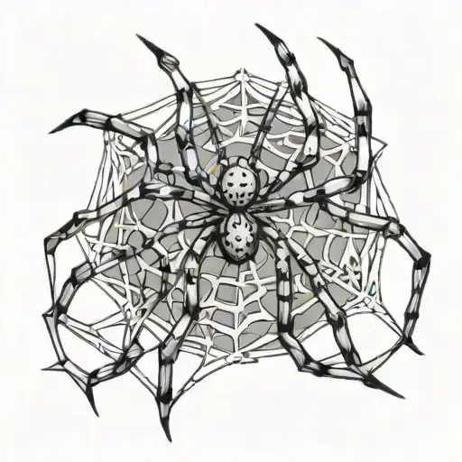 Spider And Spider Webs Entwined