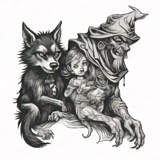 Werewolf With A Baby Witch Daughter