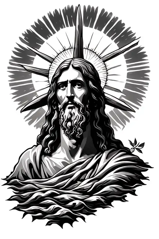 Christ Brazil Sun Mountain With Sun