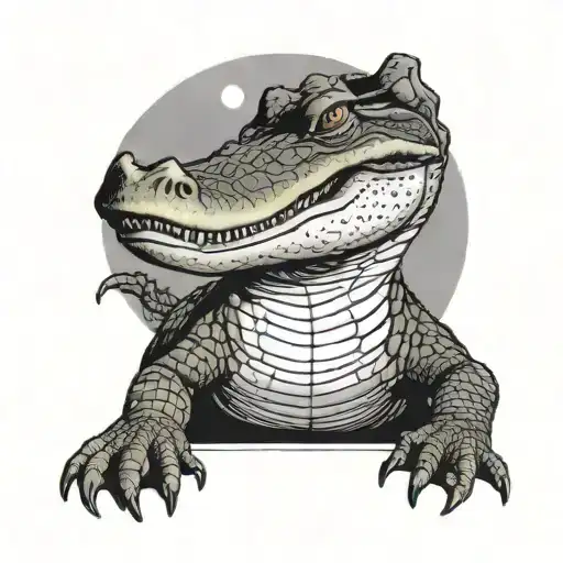 Alligator On Tank Reads Realism Style