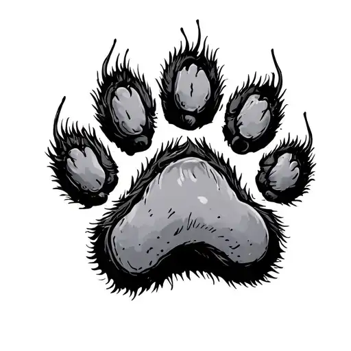 Dog Paw Grieve Tattoo Design