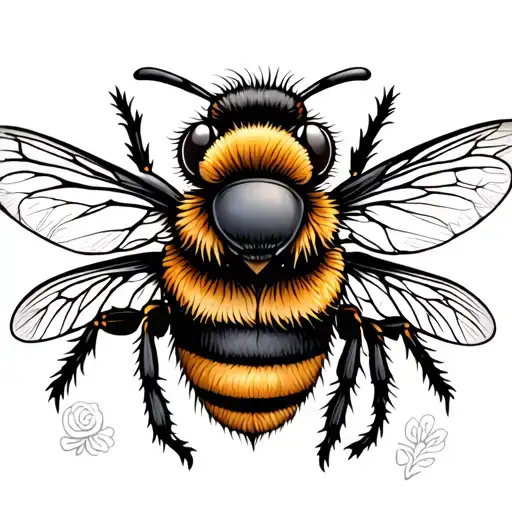 Cute Bee Tattoo Design