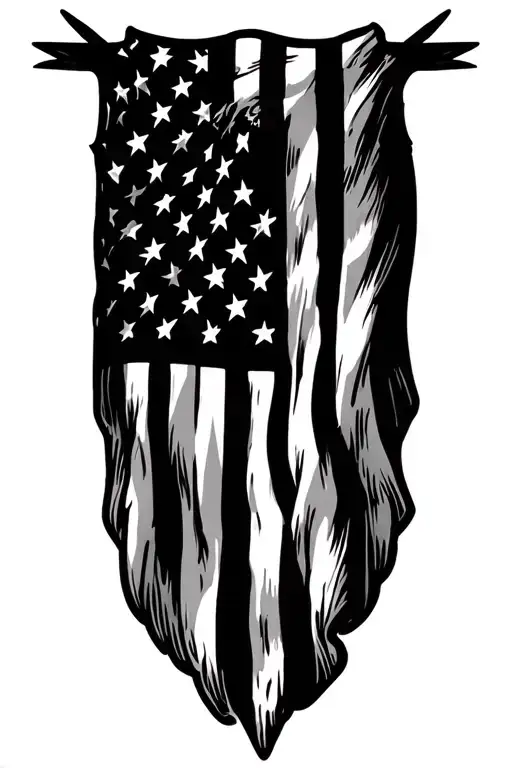 Hanging American Flag With Du Logo