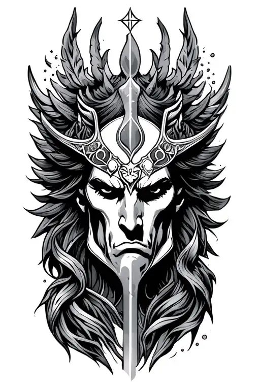 Aquarius Tattoo Design For Male Warrior