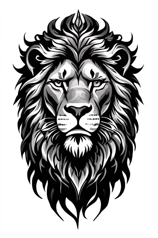 Aquarius Tattoo Design Lion Head