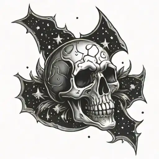 Skull Surrounded By Stars