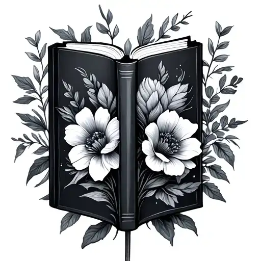 Book With Flowers Intertwined