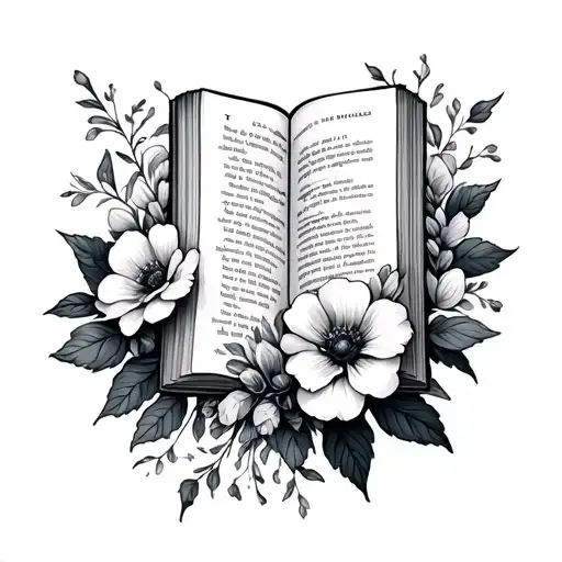 Book With Flowers Intertwined Representing Strength