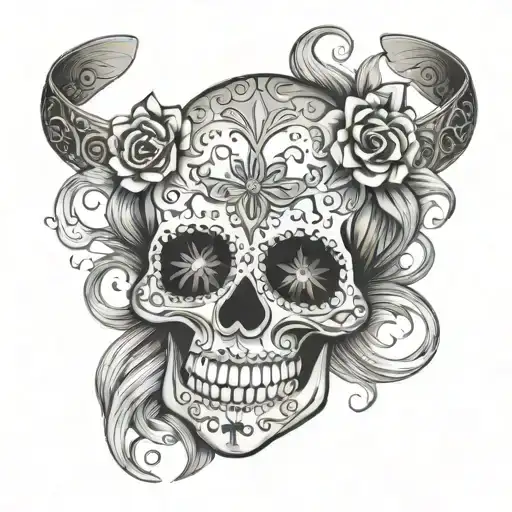 Sugar Skull Bangle Of Stars