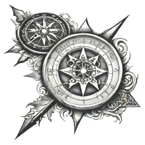 Viking Compass With The Initials