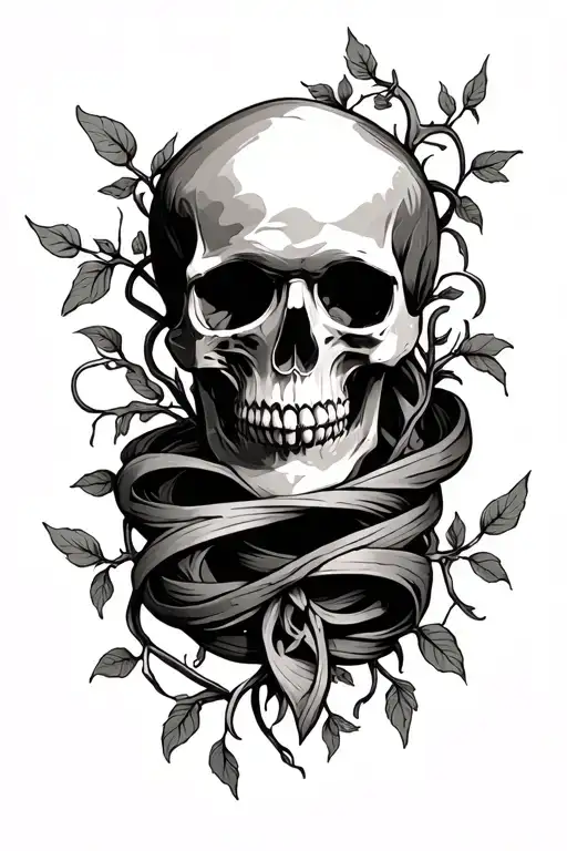 Skull And Vines Wrapped