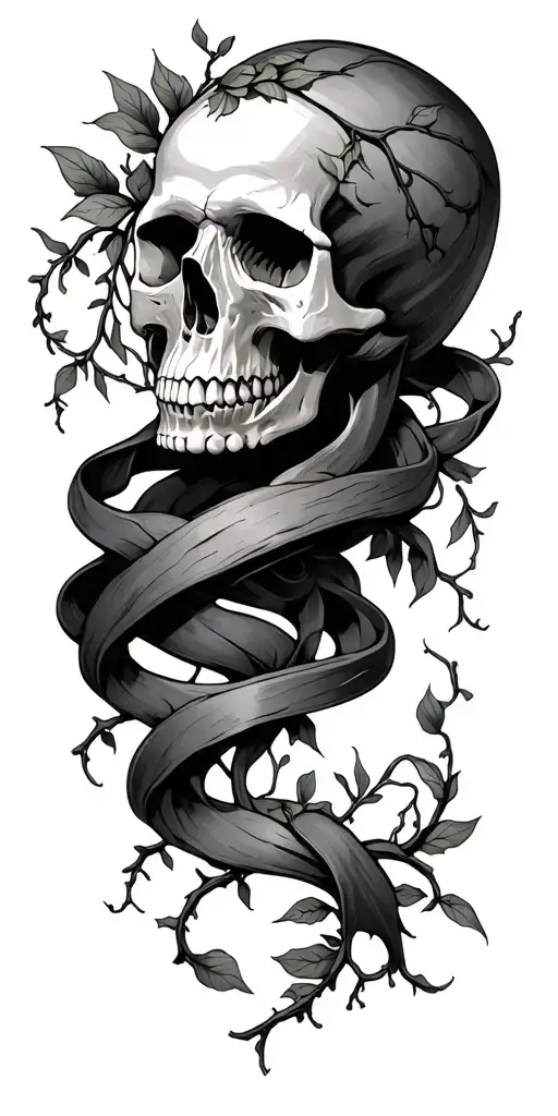 11 Skulls And Vines Wrapped