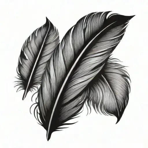 Black Swan Feathers Elegant