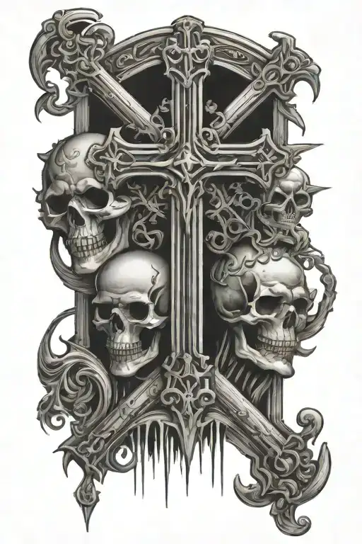 Three Cross And Death And Evil