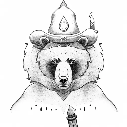A Bear Wearing A Wizard Hat And Holding A Magic Wand