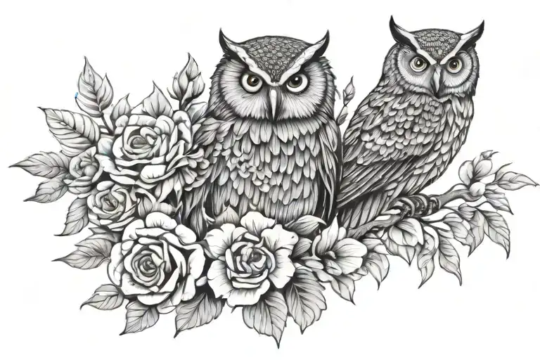 Flowers With Owl