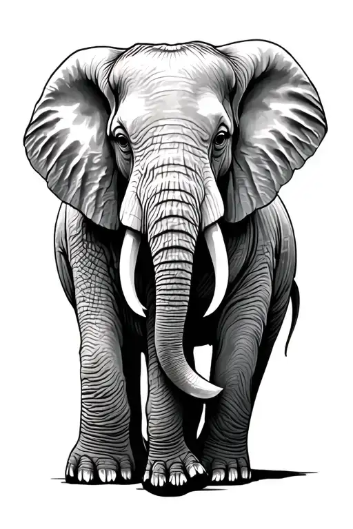 Elephant Tattoo Single Line