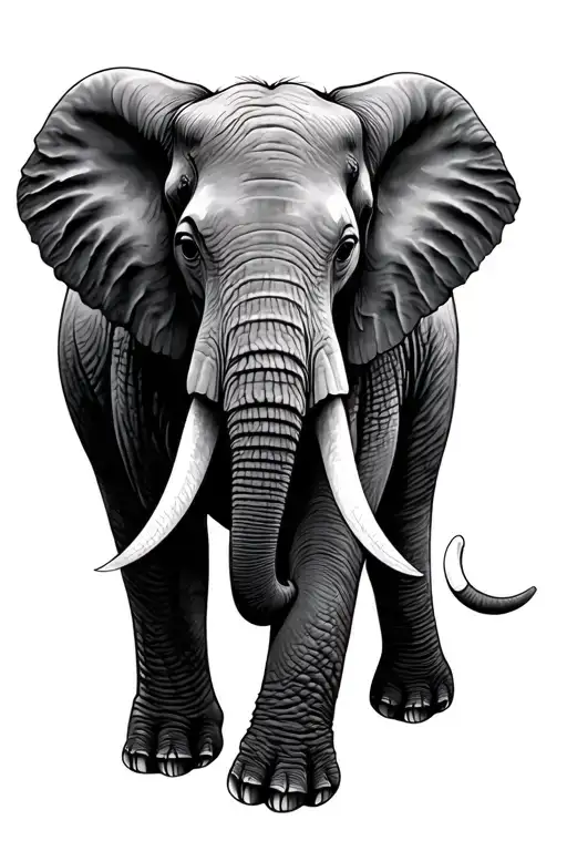 Elephant Tattoo Single Line Tattoo Design