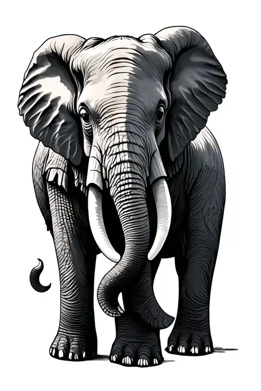 Line Style Elephant