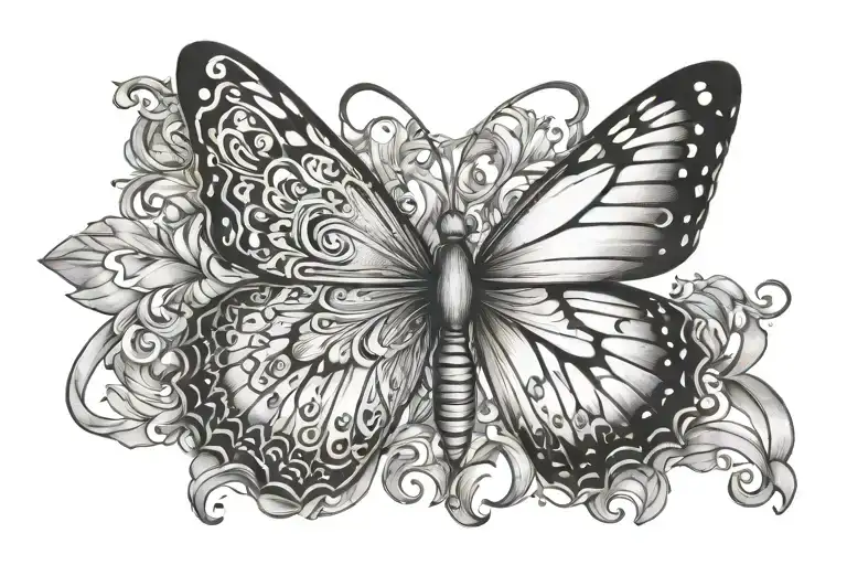 Butterfly Wings Next To The Word Merck