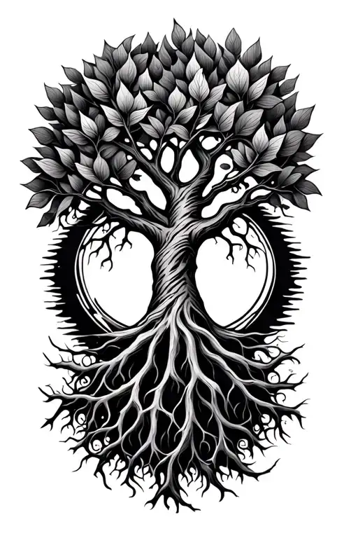 Tree Of Life Strong Roots At The Wrist Then Twisted Barl Leaves Spiraling Up Arm