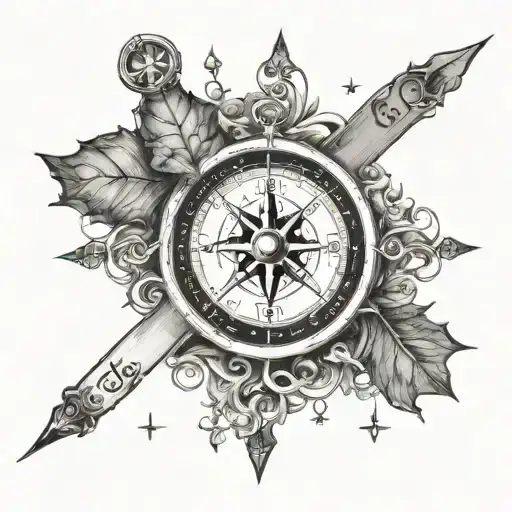 Compass With Writing Around It In Elvish That Says Stay The Course