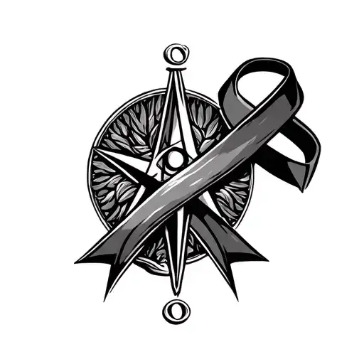 Square And Compass Containing Mental Health Ribbon