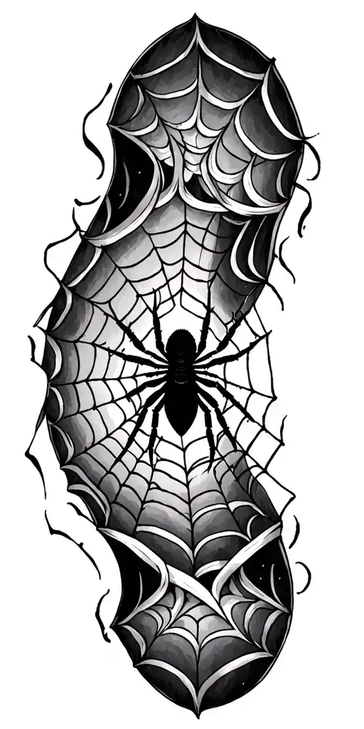 A Marihuna Sheet Made In A Web With A Spider Hanging From It
