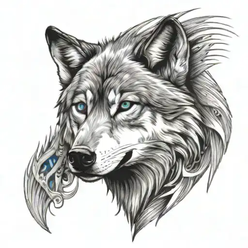 Wolf With Blue Eyes