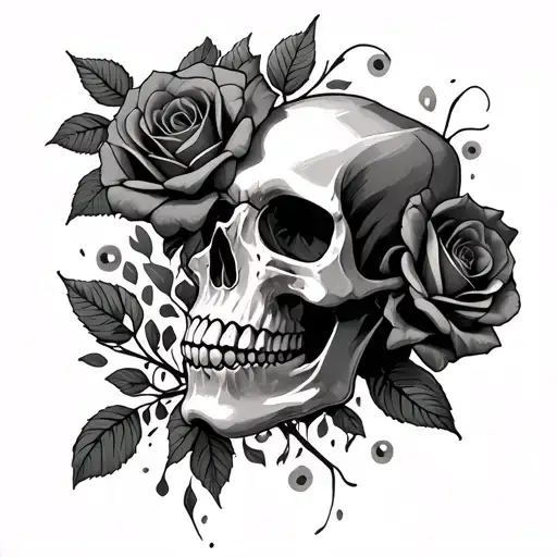 Skull Roses Surrounded