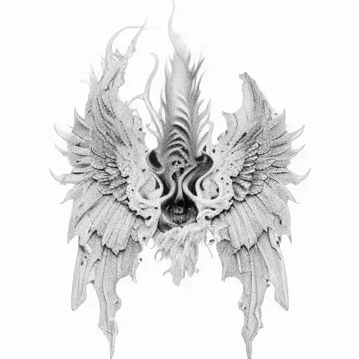 A Black And Grey Highly Detailed Realistic Wing