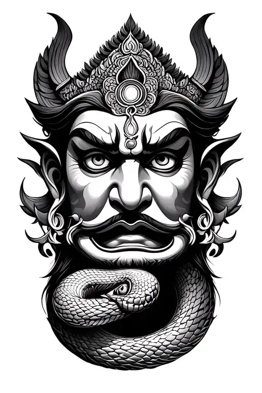 Symbol Snake And Bhairav Only Face