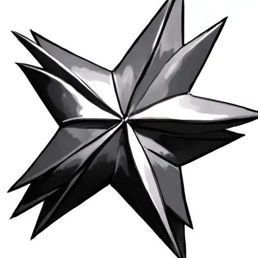 3D Star With Two Ribbons Going Across The Star
