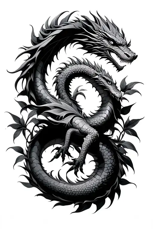 Dragon And Leaves