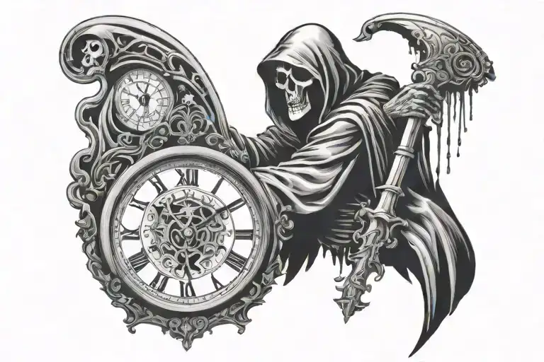 Reaper With Clock Melting