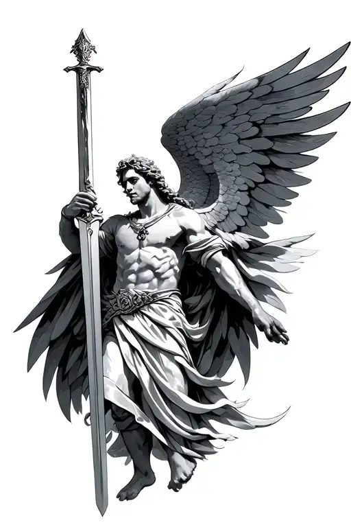 Archangel Michael Holding Sword