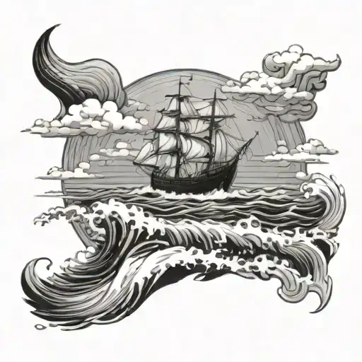 Landscape Ocean Waves On Ships