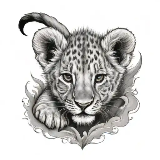 Baby Lion Cub With The Name Lenny