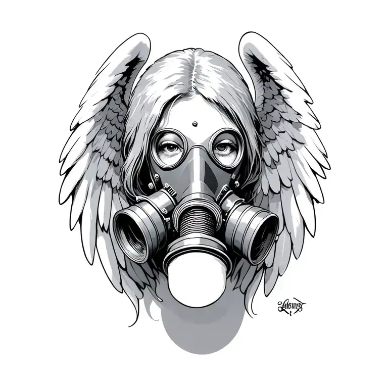 Angel With Wwii Gas Mask