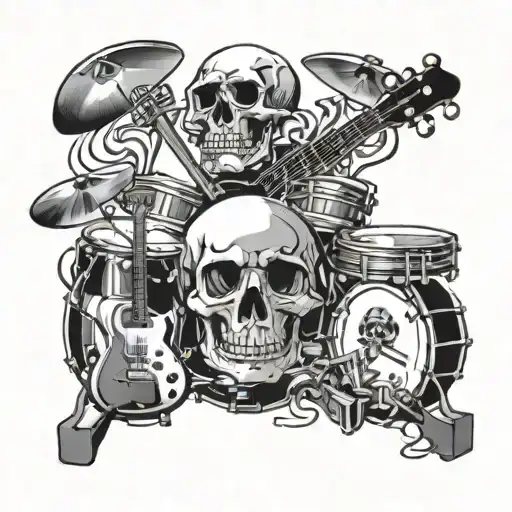 Skull And Guitars And Drums