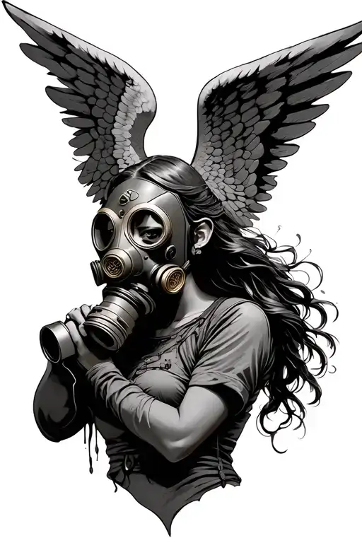 Angel With Wwii Gas Mask