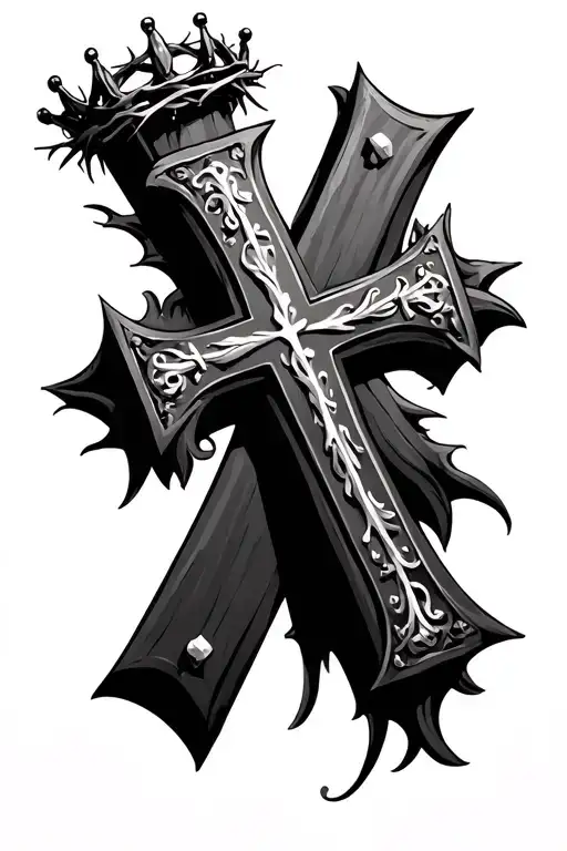 Russian Orthodox Cross With Crown Of Thorns