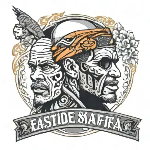 Eastside Mafia Gangsters In A Black And Orange Bandana