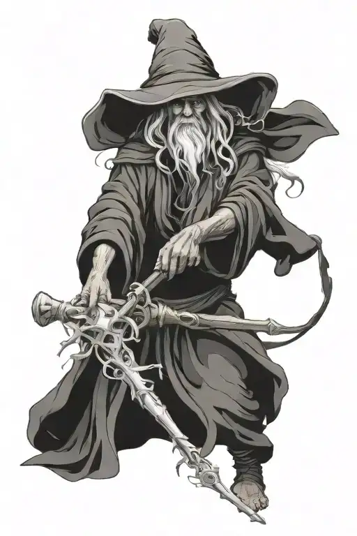 Raistlin Majere Black Robe Wizards Holding Staff Oh Magius