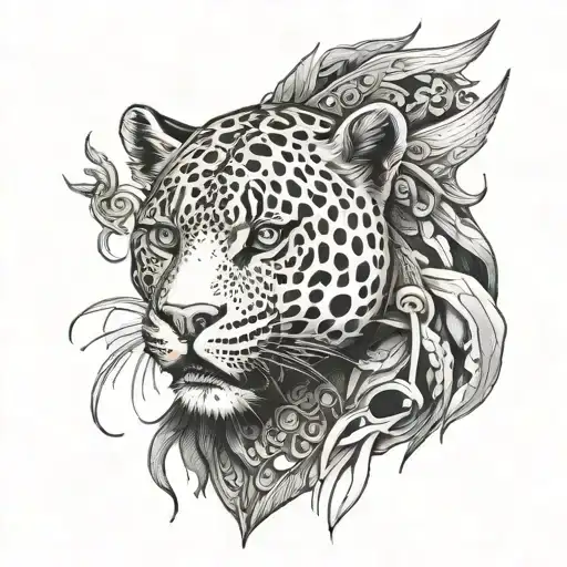 Jaguar Warrior Wrapped In Kaze On The Chest