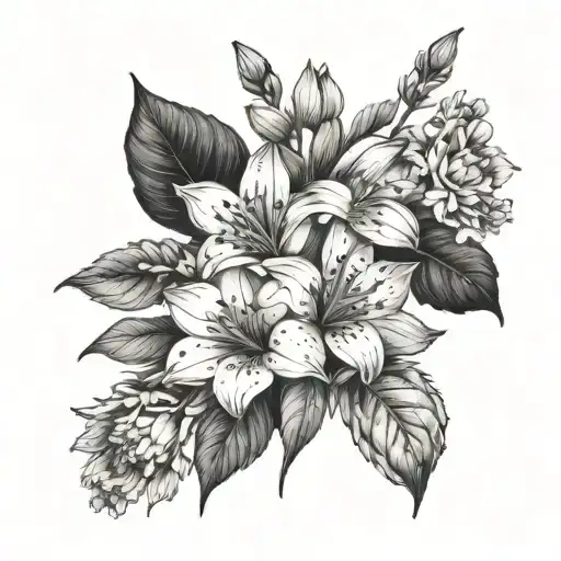 January October November Birth Flower Bouquet