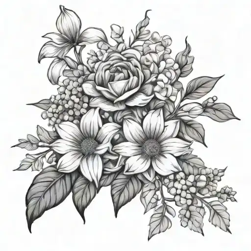 January October November Birth Flower Bouquet