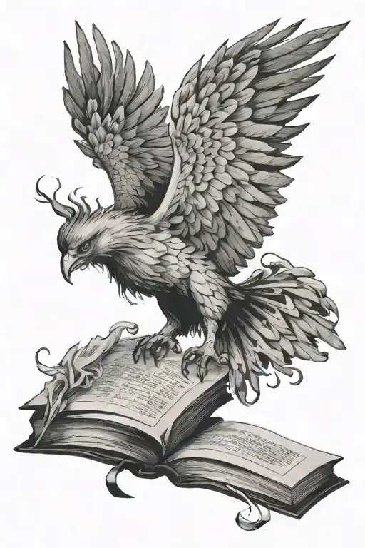 Harry Potter Book With Phoenix Emerging